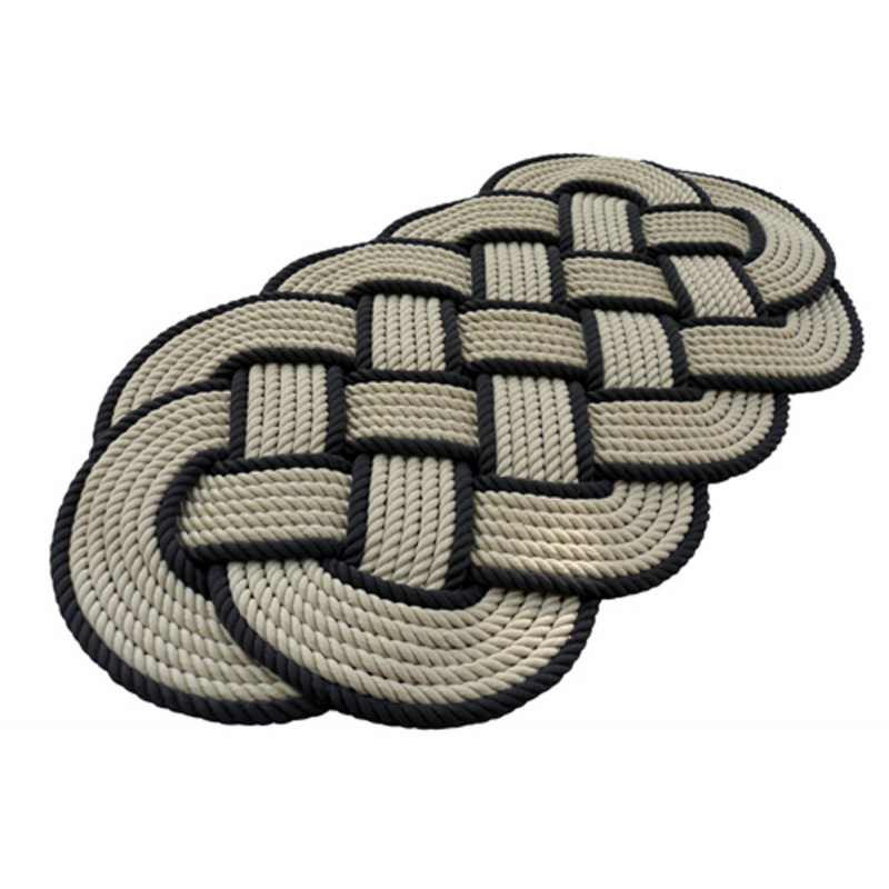 BLACK-NATURAL OVAL CARPET MM.600X330