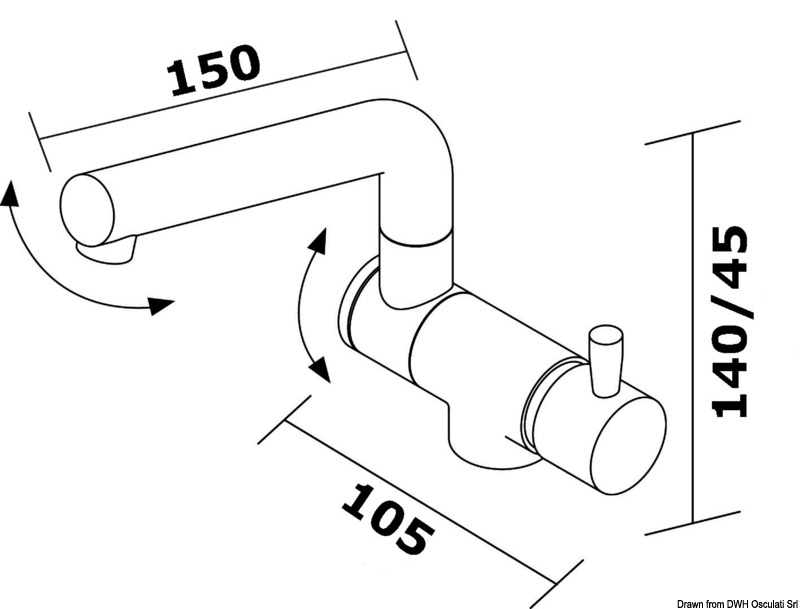 Wasserhahn Serie Wheel m. Doppelgelenk