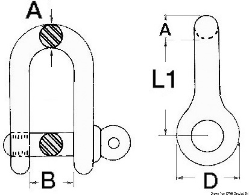 Lange Schäkel mit Schlüsselbolzen