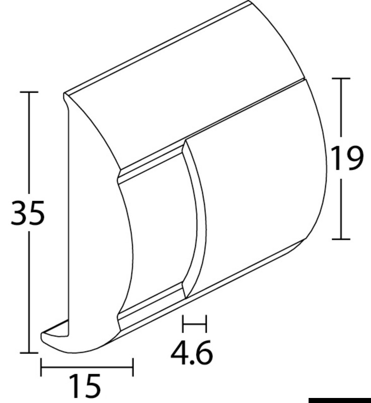 PVC-Sockel, weiß f. Profillaste 20, aufgeweitet