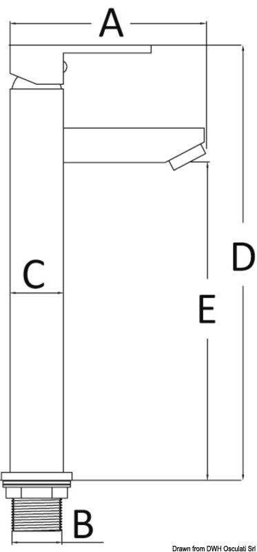 Hohe Mischbatterie, Modell Square (für herausragende Waschbecken)