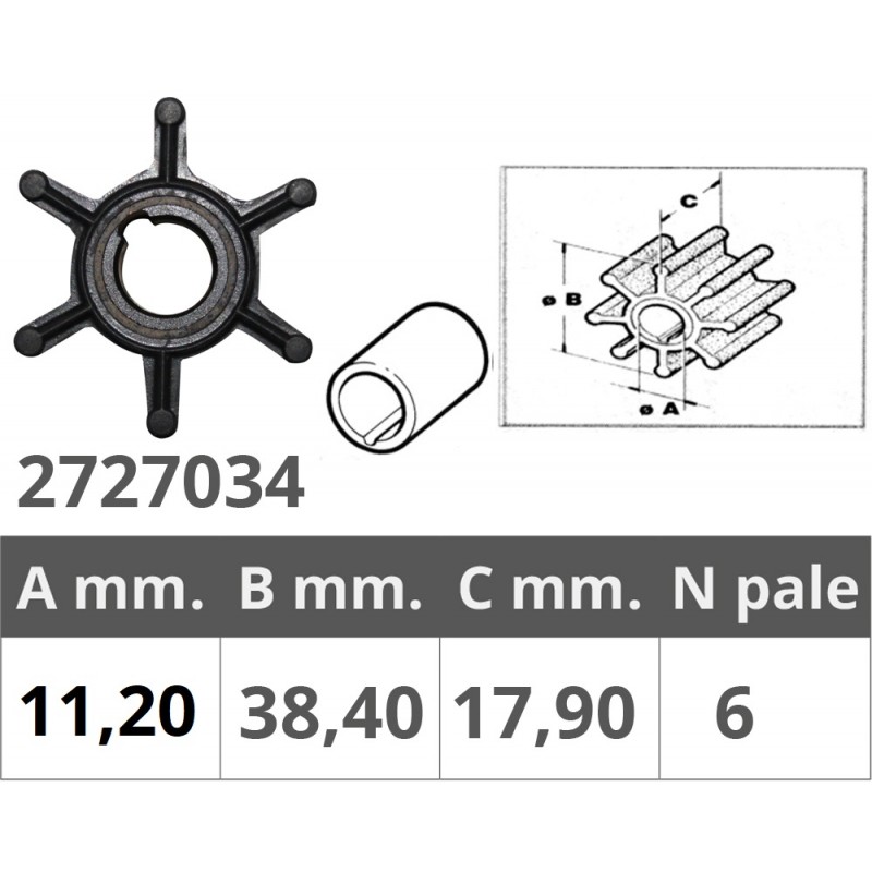 AUSSENBORDER IMPELLER JOHNSON/EV. 2T 1,5-2-4-6 HP