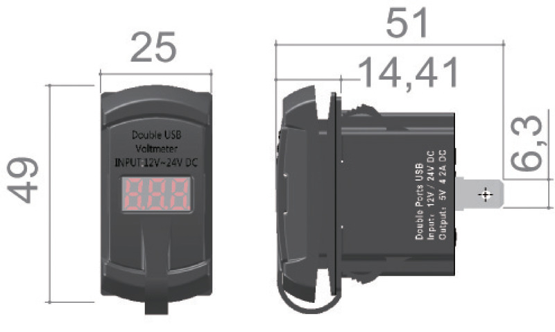 Steckdose mit zwei USB