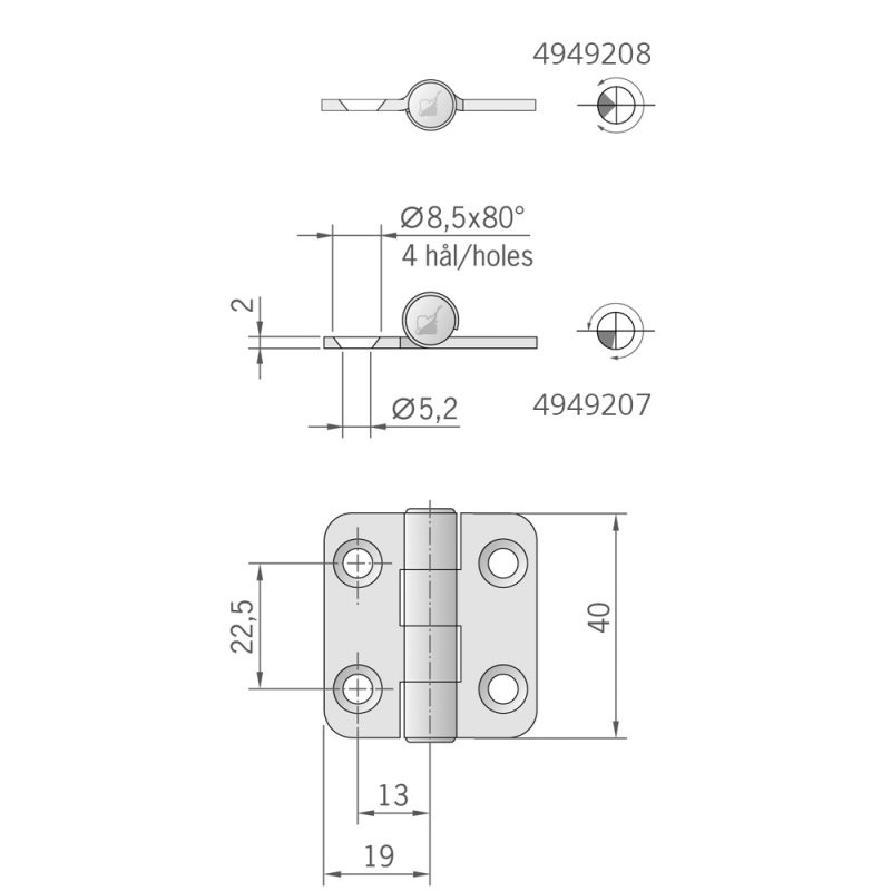 HINGE MM.40X38
