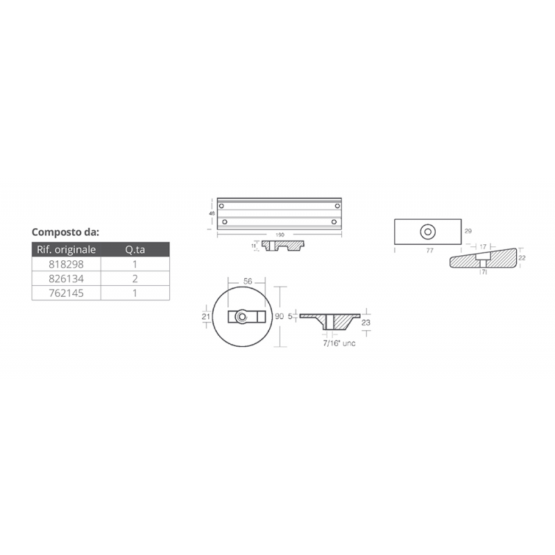 ALUMINIUM KIT MERCURY VERADO 4/OPTIMAX