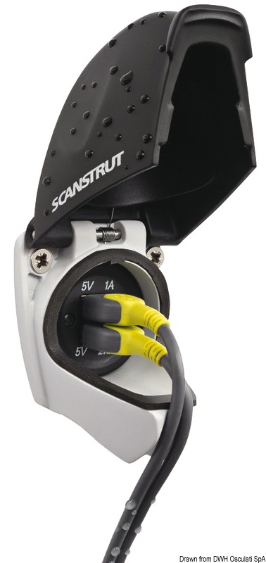 Buchse + USB-Kabel, wasserdicht IPx6