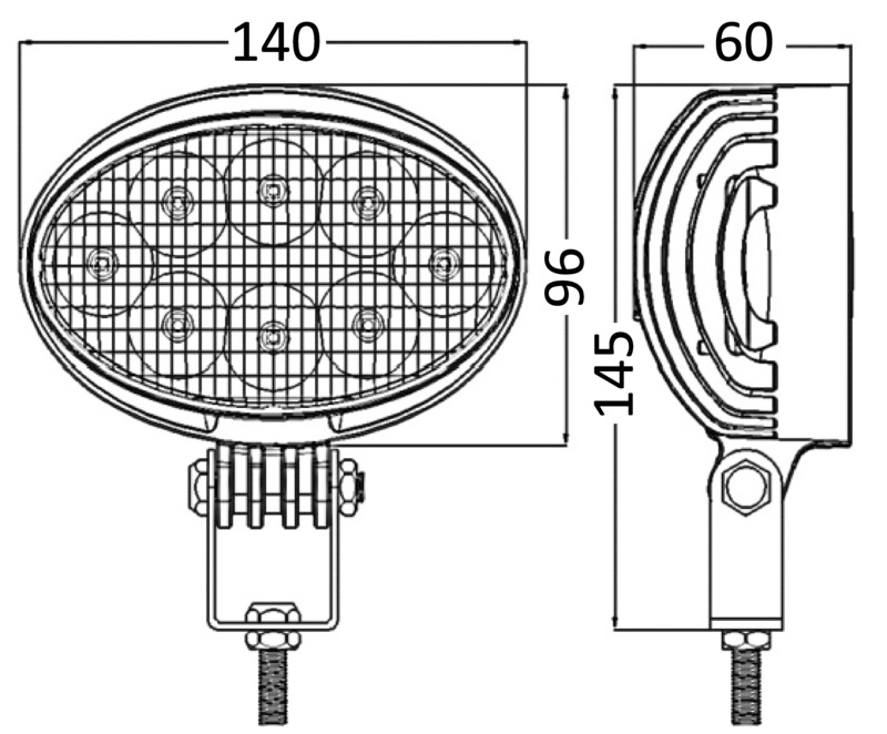 HD LED-Scheinwerfer für Roll-Bar, schwenkbar. 8x5 W.