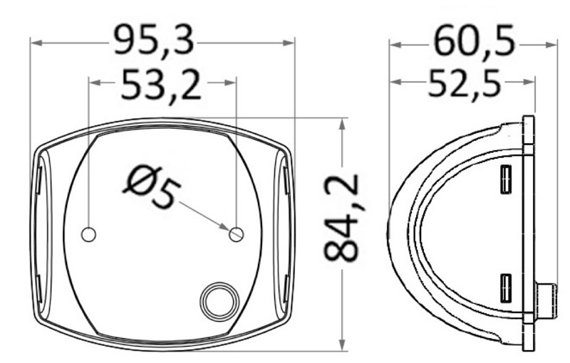 LED-Navigationslichter Sphera II, bis 20 m. Gehäuse aus hochglanzpoliertem rostfreiem Edelstahl.