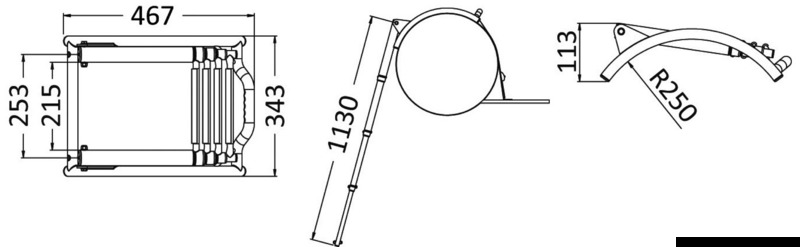 Badeleiter Tube für Schlauchboote mit Schnellentriegelung