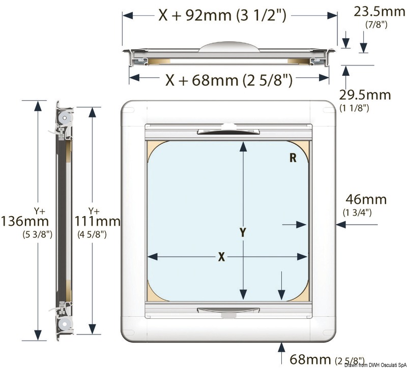 Roller blackout blind and flyscreen DOMETIC Recessed SkyScreen – recessed installation to fit flush