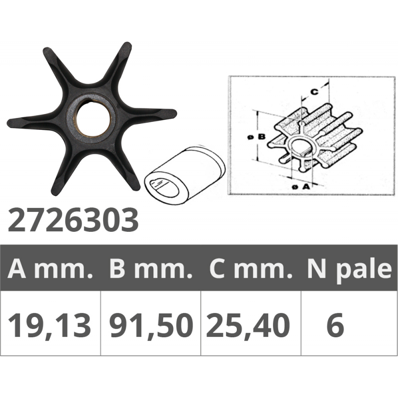 AUSSENBORDER IMPELLER JOHNSON/EV. 2T 40-60HP
