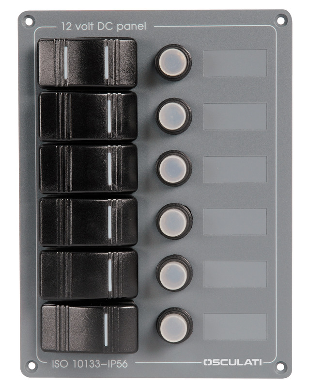 Elektrische Schalttafel aus Aluminium, Front aus grauem Polycarbonat