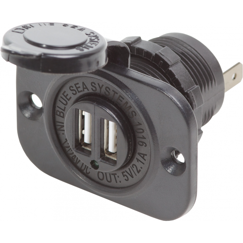 BLACK SOCKET WITH DUAL USB PORT