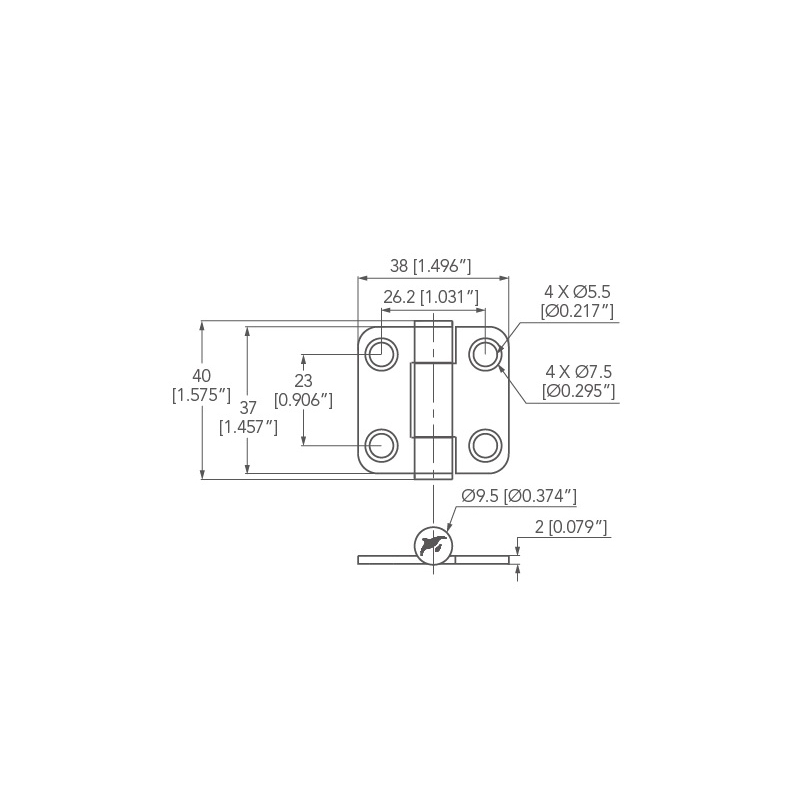 FRICTION HINGE MM.37X38