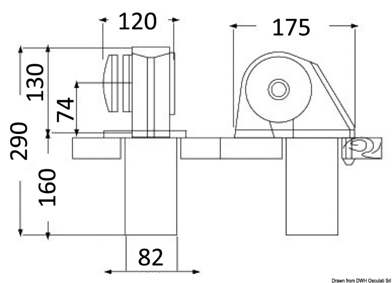 ITALWINCH Ankerwinde Obi 500/700 (nur Winde) und Obi 1000/1500 (Winde + Spillkopf)