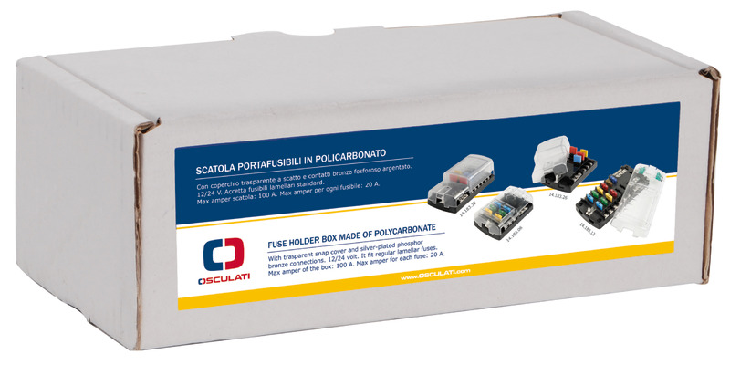 Sicherungsbox aus Polykarbonat mit durchsichtigem Schnappdeckel