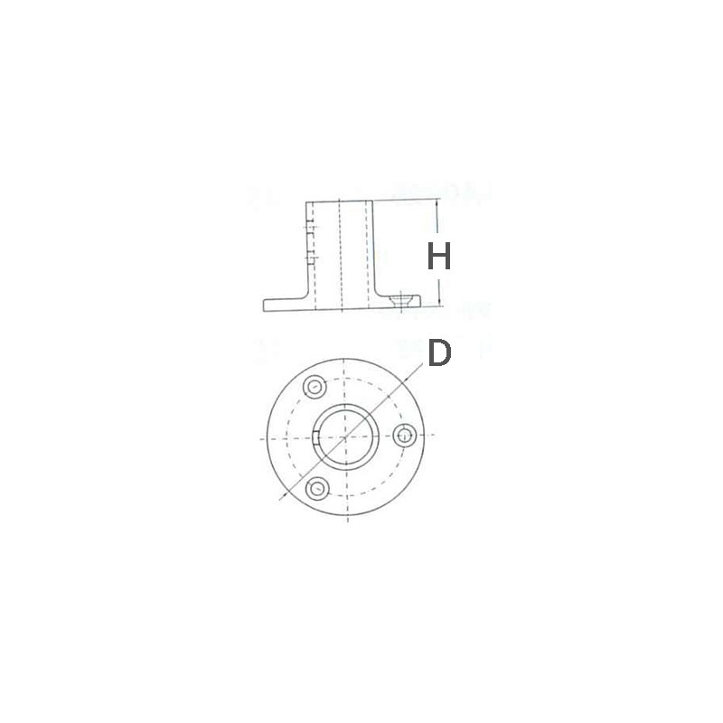 BASE Inox RUND 90° Ø mm22